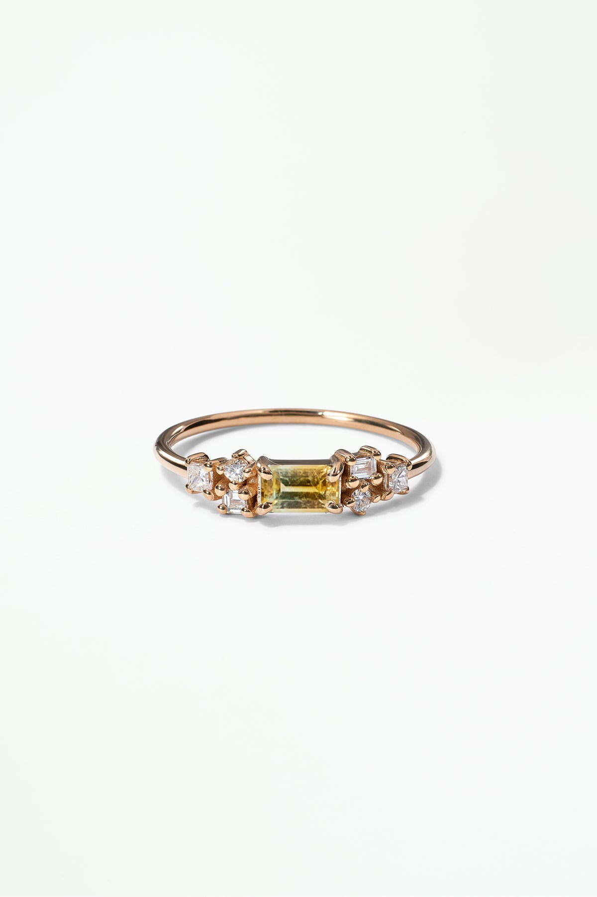 Emerald Cut Sapphire and Diamond Mosaic Ring No. 39