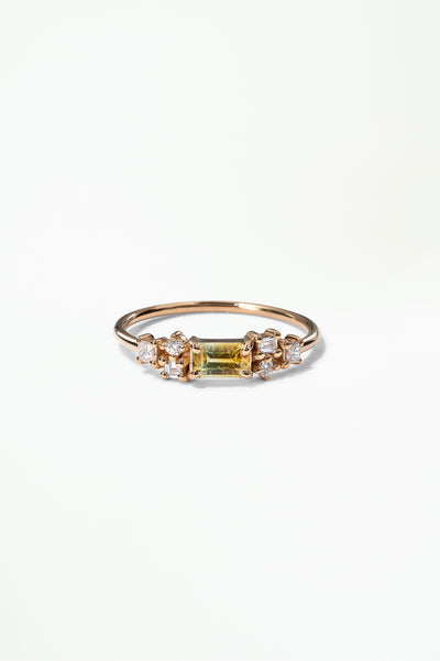 Emerald Cut Sapphire and Diamond Mosaic Ring No. 39