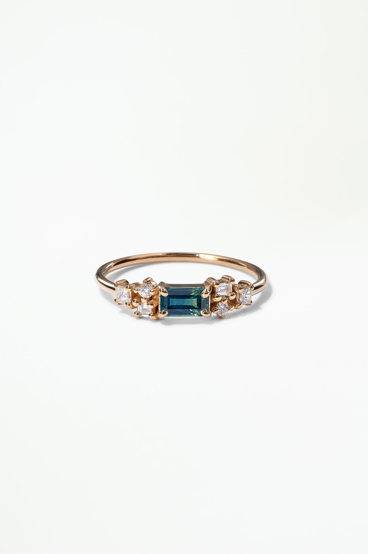 Emerald Cut Sapphire and Diamond Mosaic Ring No. 39