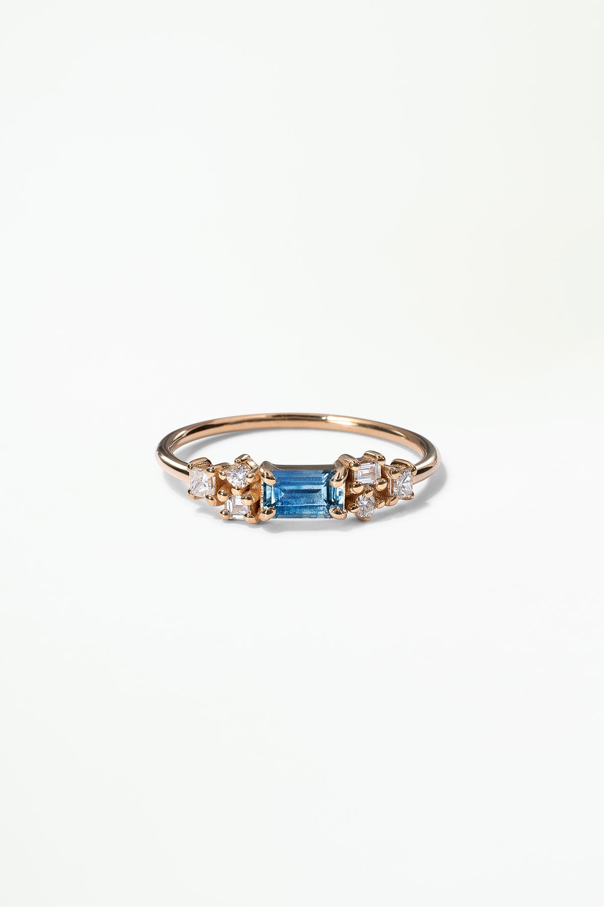Emerald Cut Sapphire and Diamond Mosaic Ring No. 39