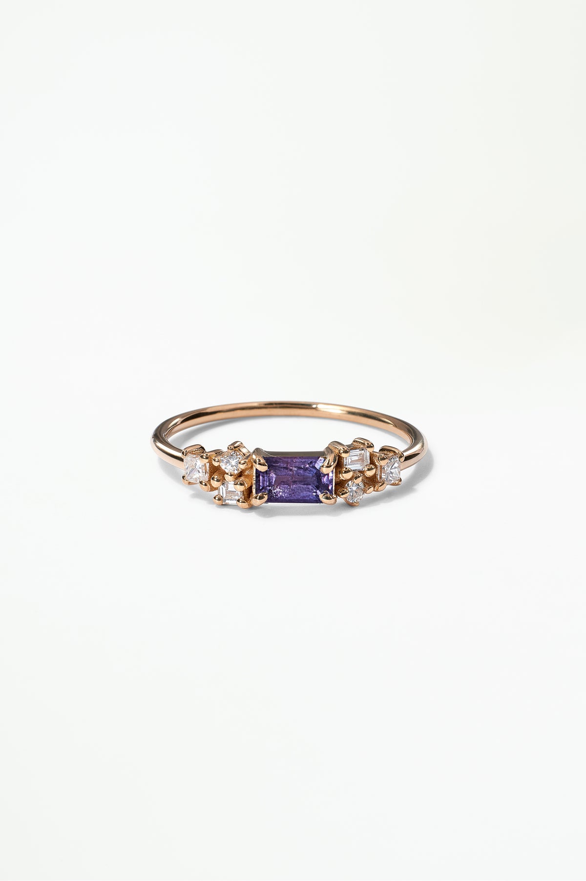 Emerald Cut Sapphire and Diamond Mosaic Ring No. 39