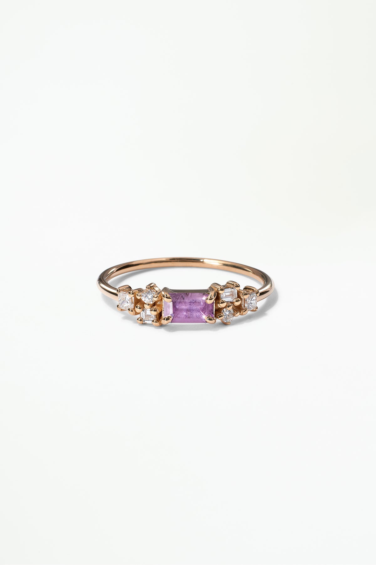 Emerald Cut Sapphire and Diamond Mosaic Ring No. 39
