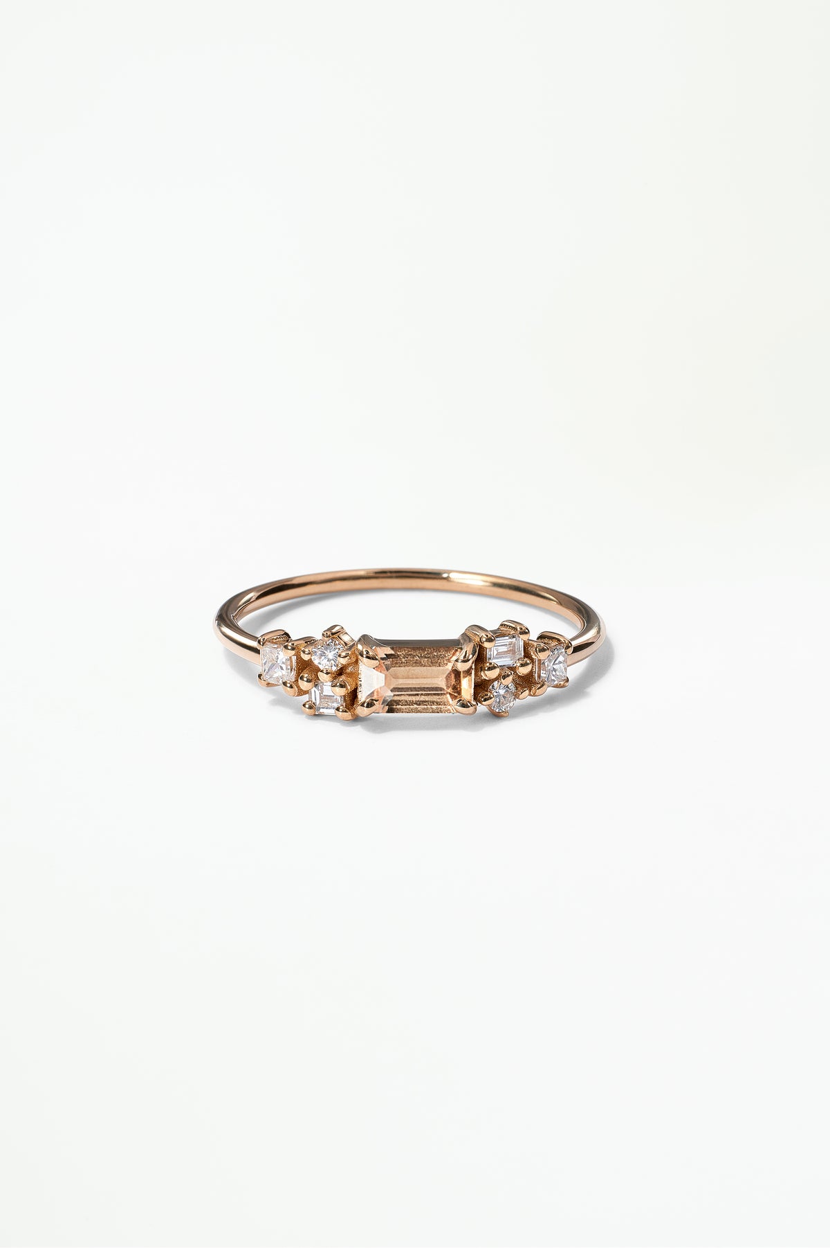 Emerald Cut Sapphire and Diamond Mosaic Ring No. 39