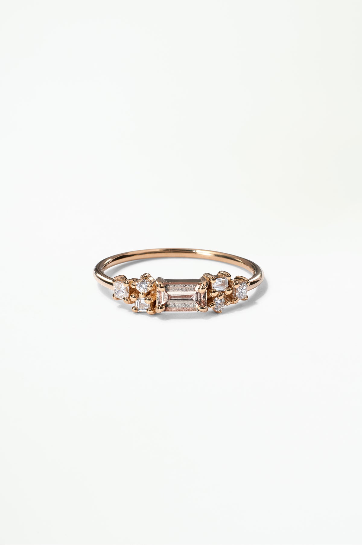 Emerald Cut Sapphire and Diamond Mosaic Ring No. 39