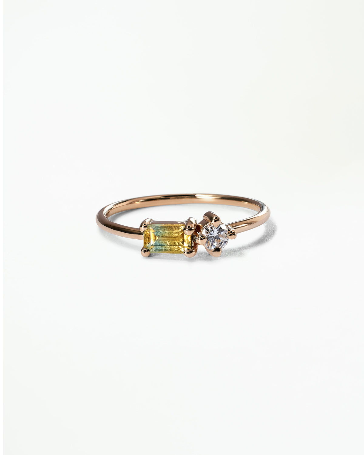 Emerald Cut Sapphire and Diamond Mosaic Ring No. 43