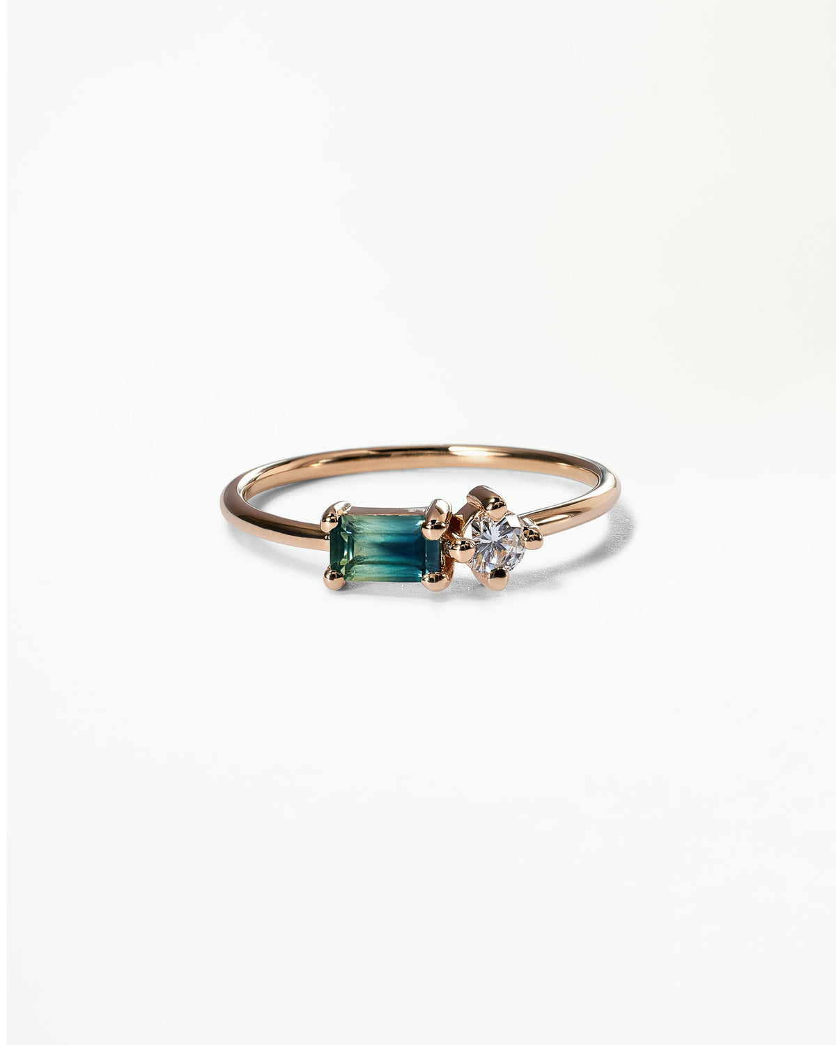 Emerald Cut Sapphire and Diamond Mosaic Ring No. 43