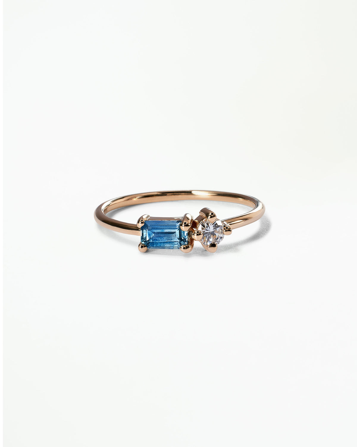 Emerald Cut Sapphire and Diamond Mosaic Ring No. 43