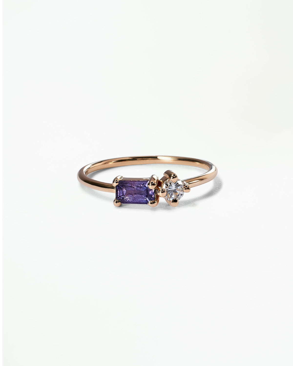 Emerald Cut Sapphire and Diamond Mosaic Ring No. 43