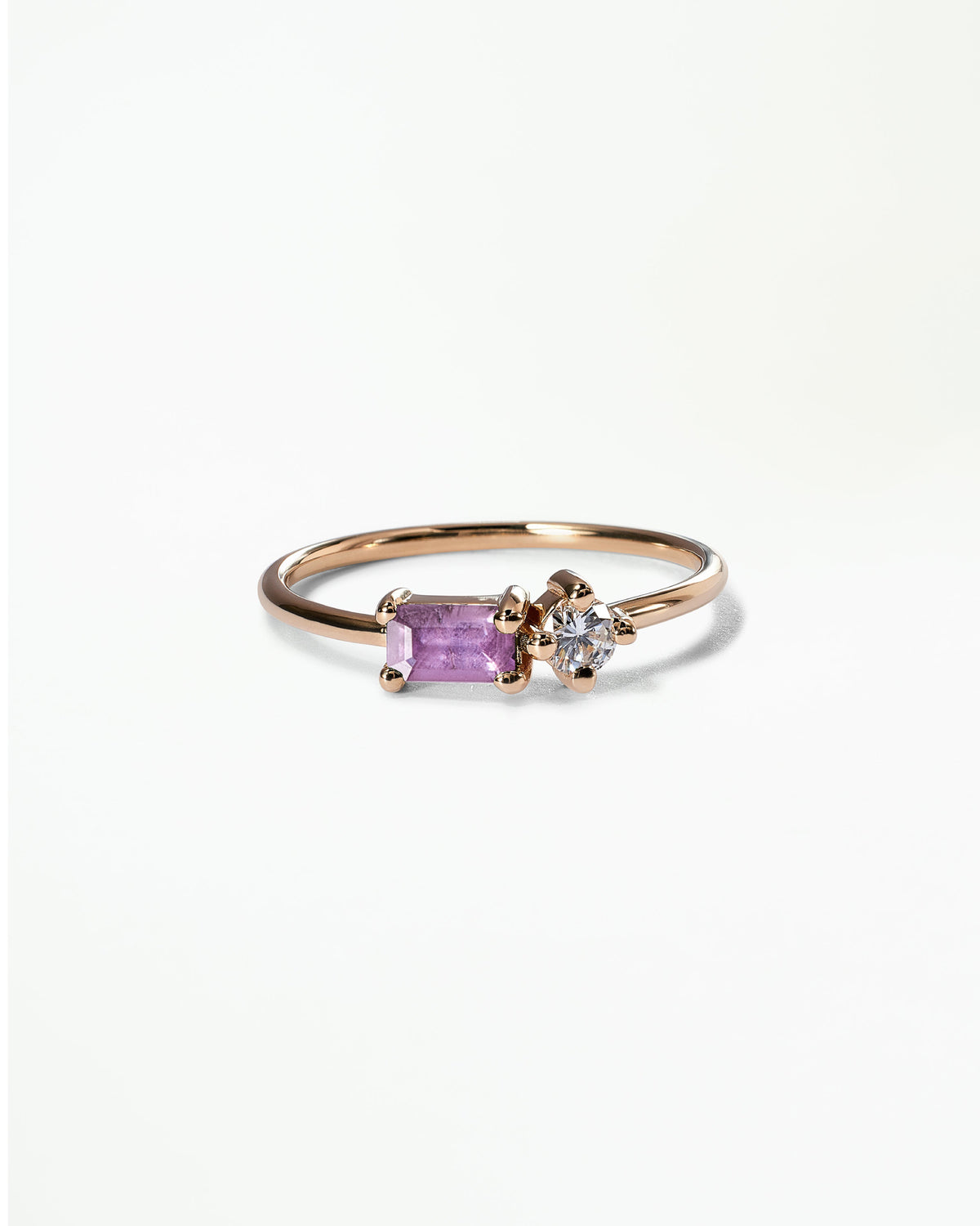 Emerald Cut Sapphire and Diamond Mosaic Ring No. 43
