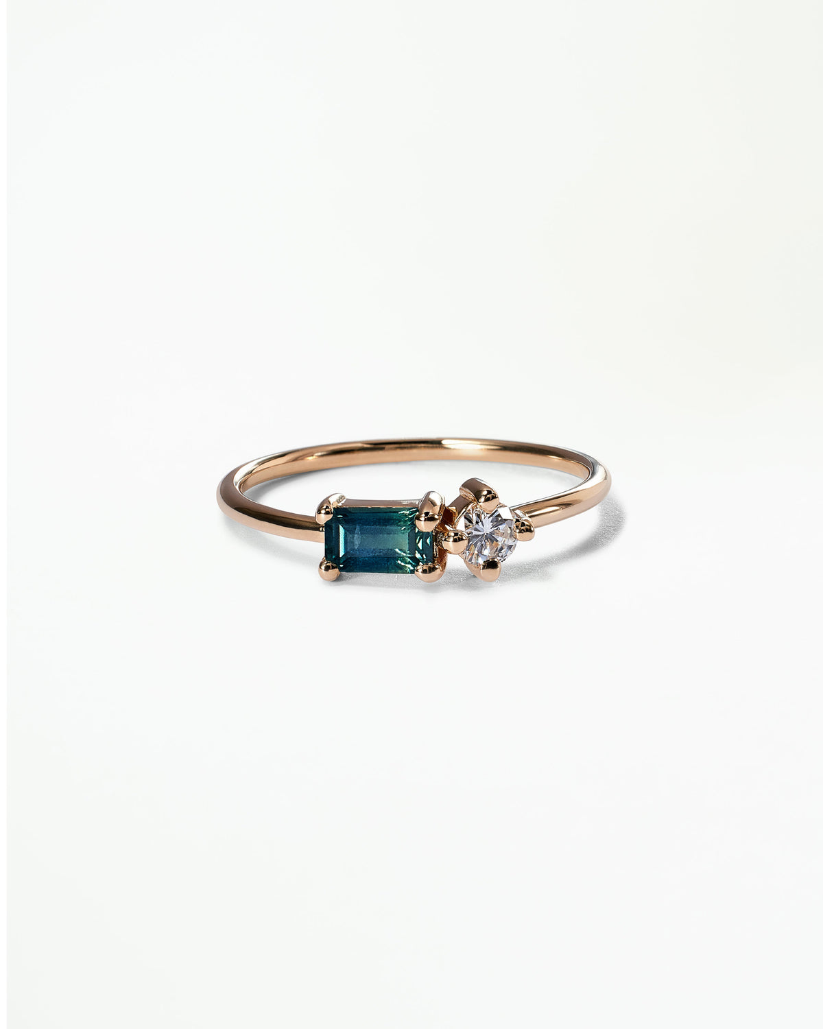 Emerald Cut Sapphire and Diamond Mosaic Ring No. 43