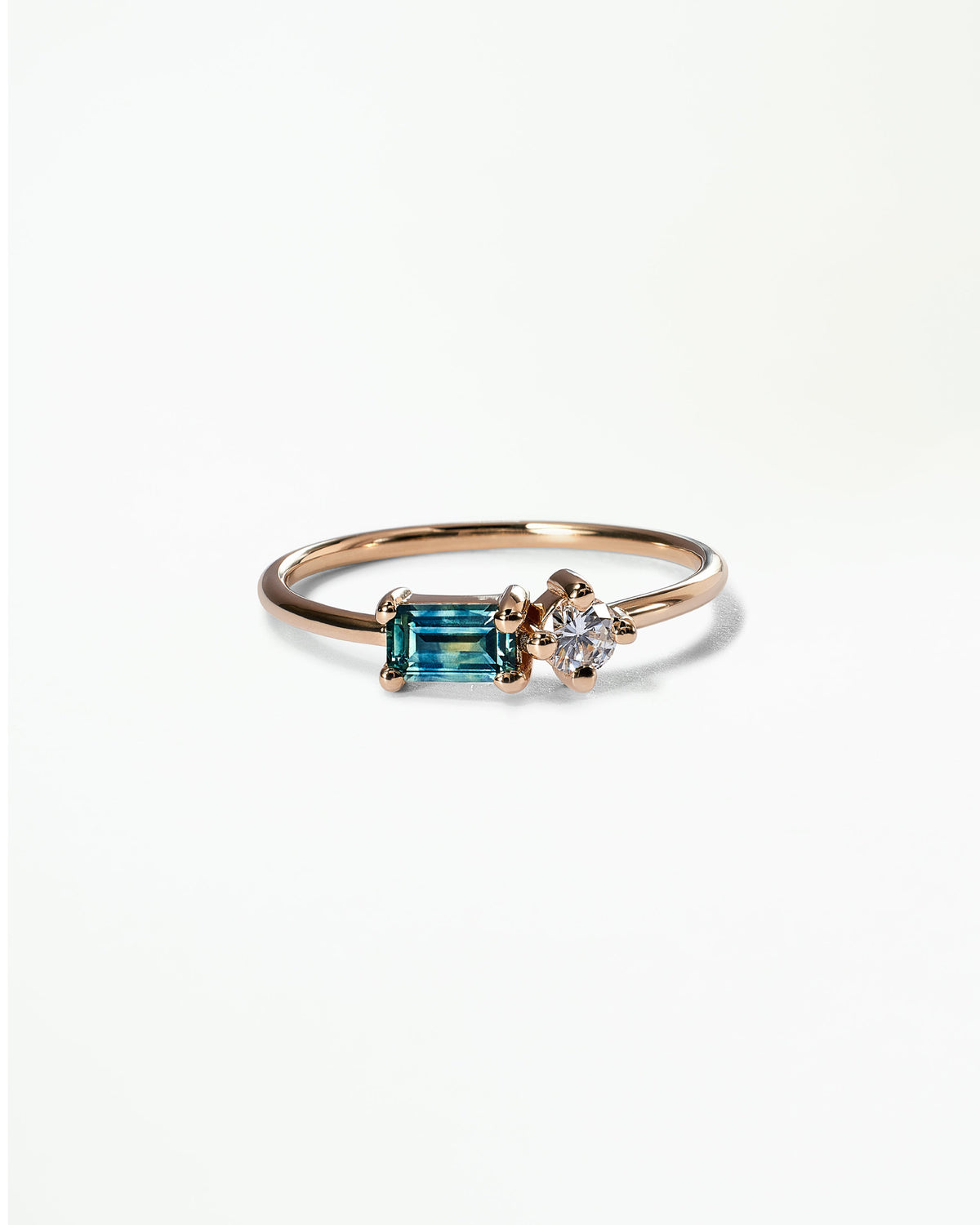 Emerald Cut Sapphire and Diamond Mosaic Ring No. 43