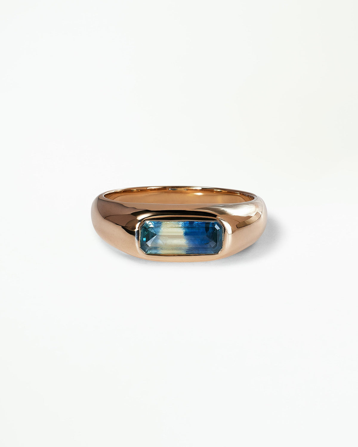 Emerald Cut Sapphire Soft Signet No. 2
