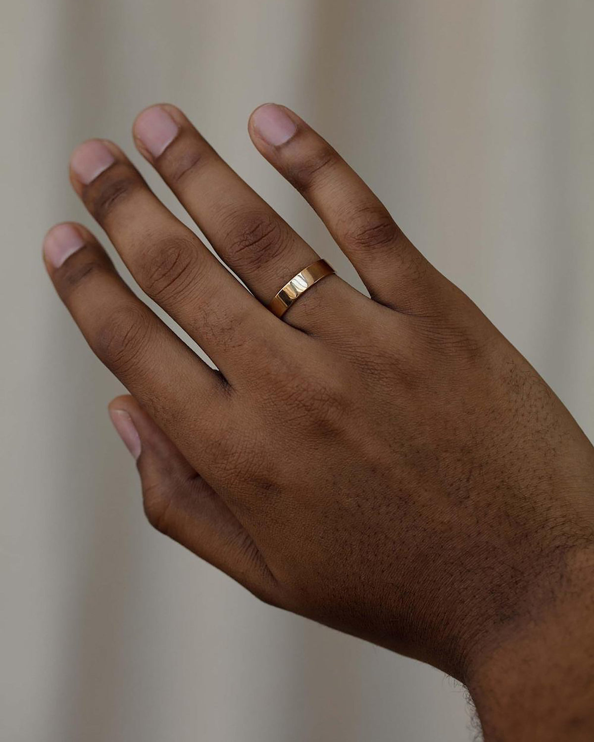 Flat Wedding Band, 4mm