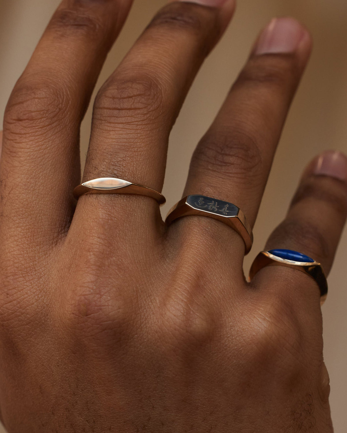 Gold Eye Signet Ring