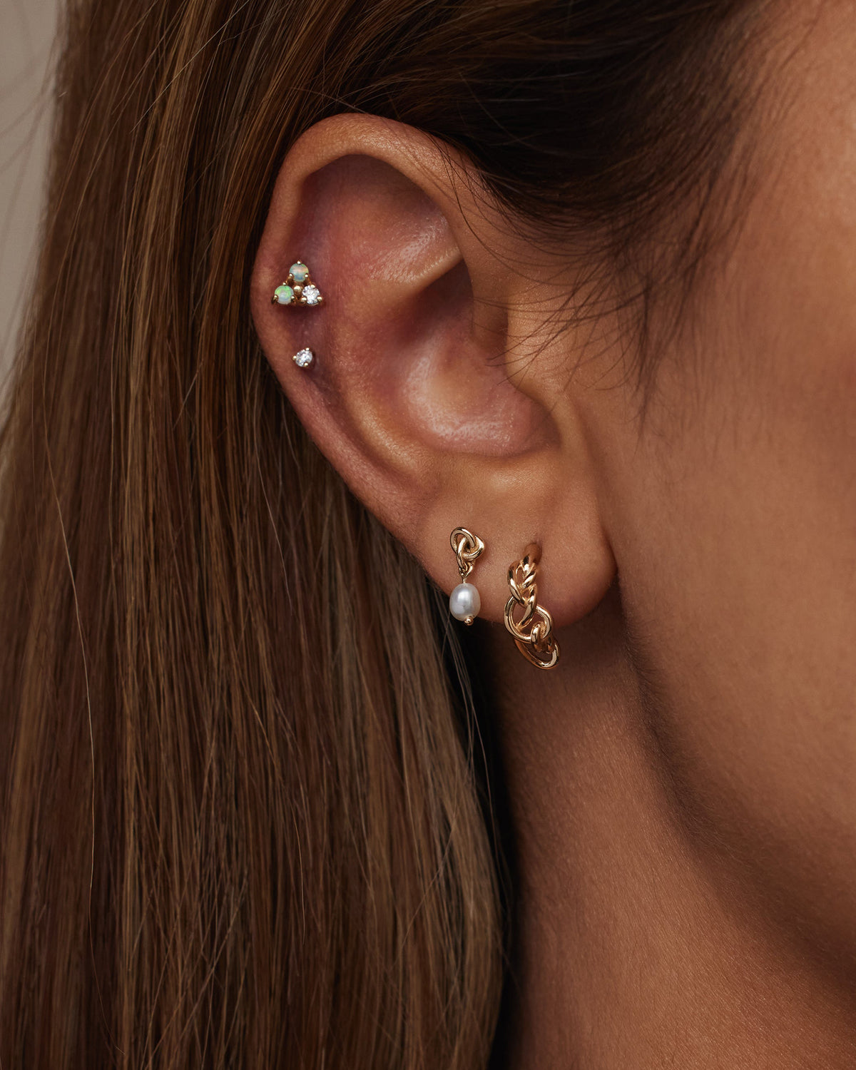 Gold Ghost Hill Hoop Earring