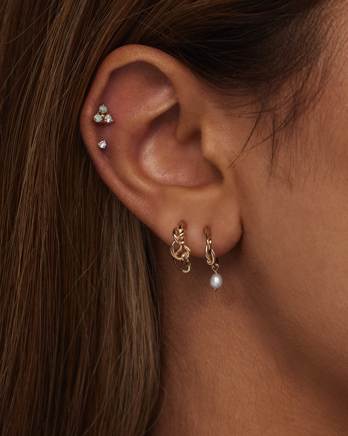 Gold Ghost Hill Hoop Earring