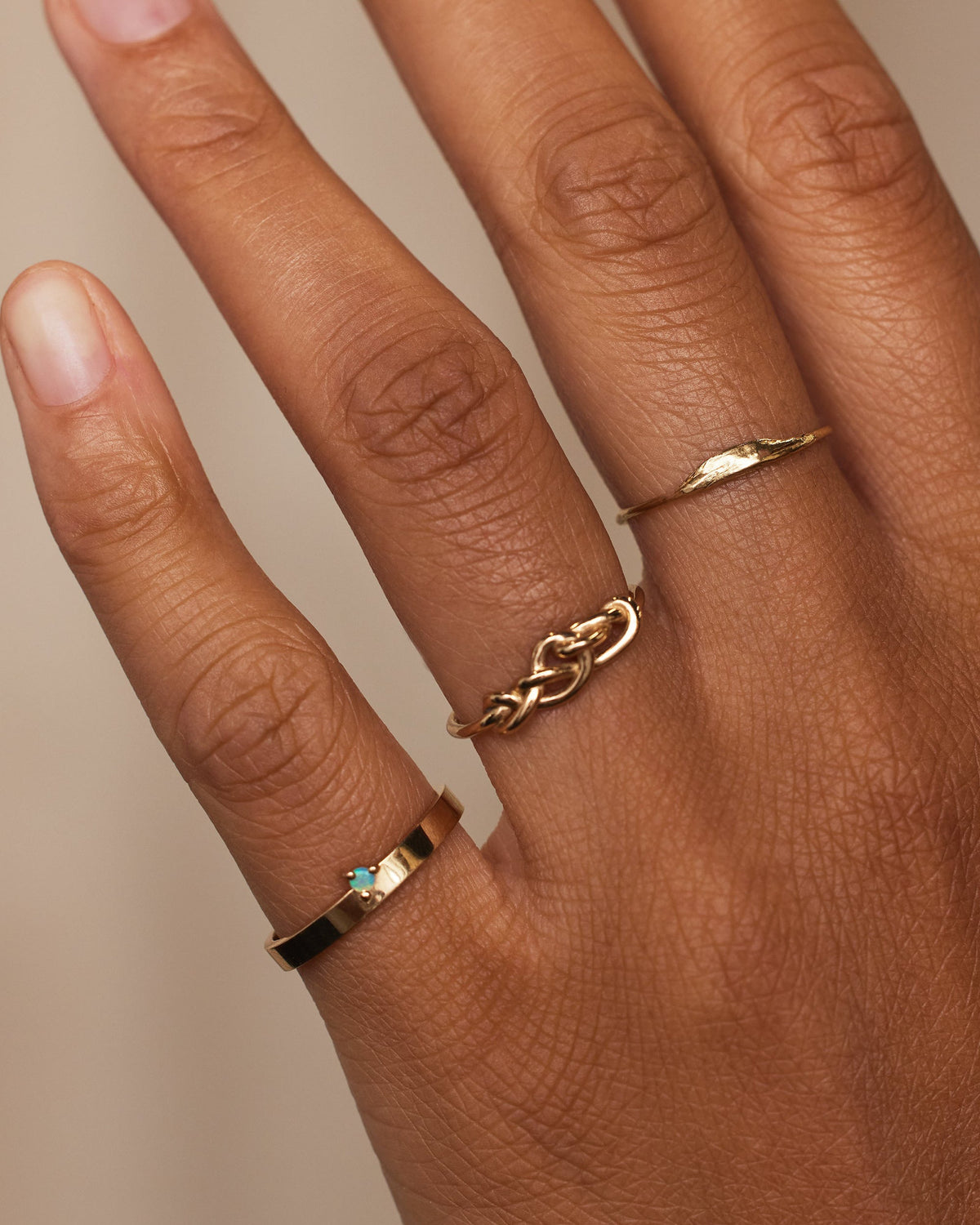 Gold Lands Stack Ring