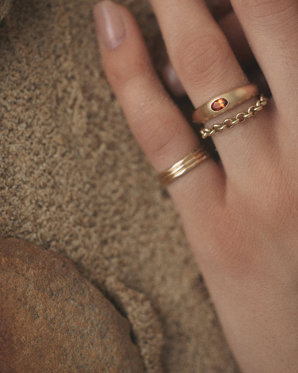 Gold Rolo Chain Ring
