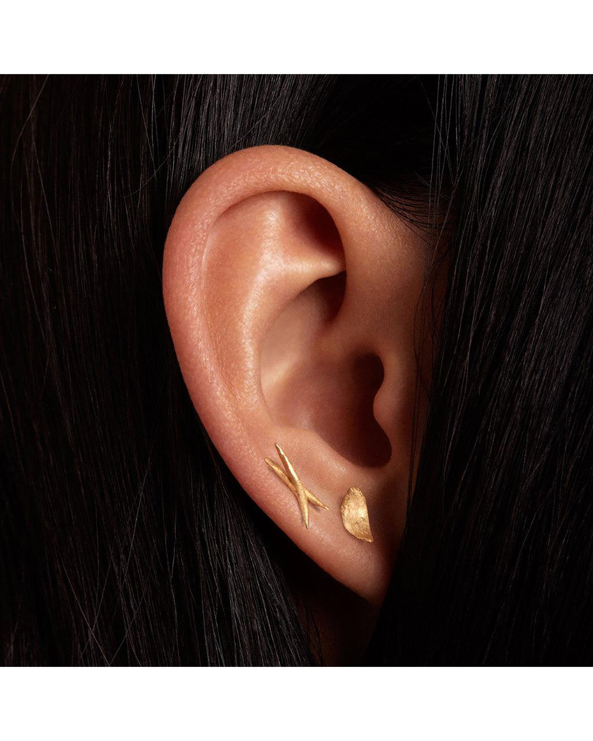 Gold Smudge Wisp Earring