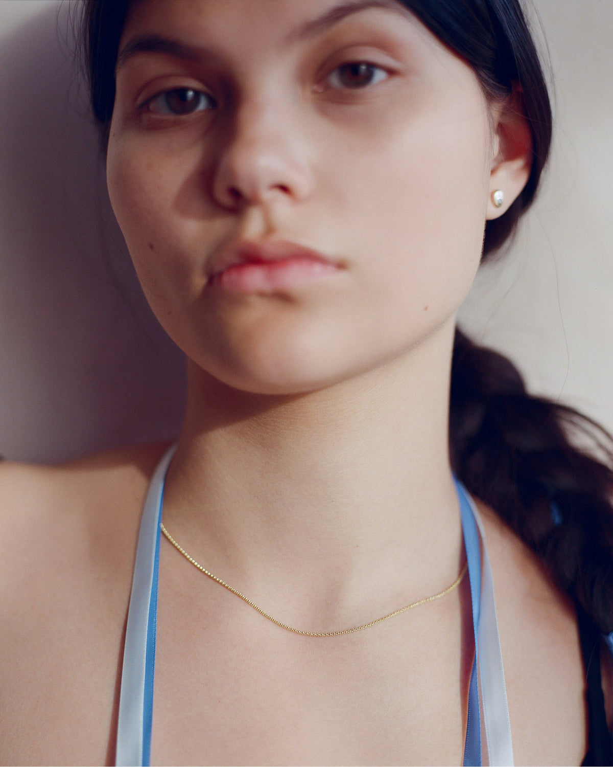 Gold Tube Chain Necklace