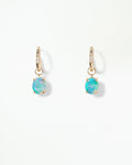 Graduated Diamond and Opal Hoop Earring