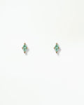 Green Beryl Mirrored Triad Stud Earring