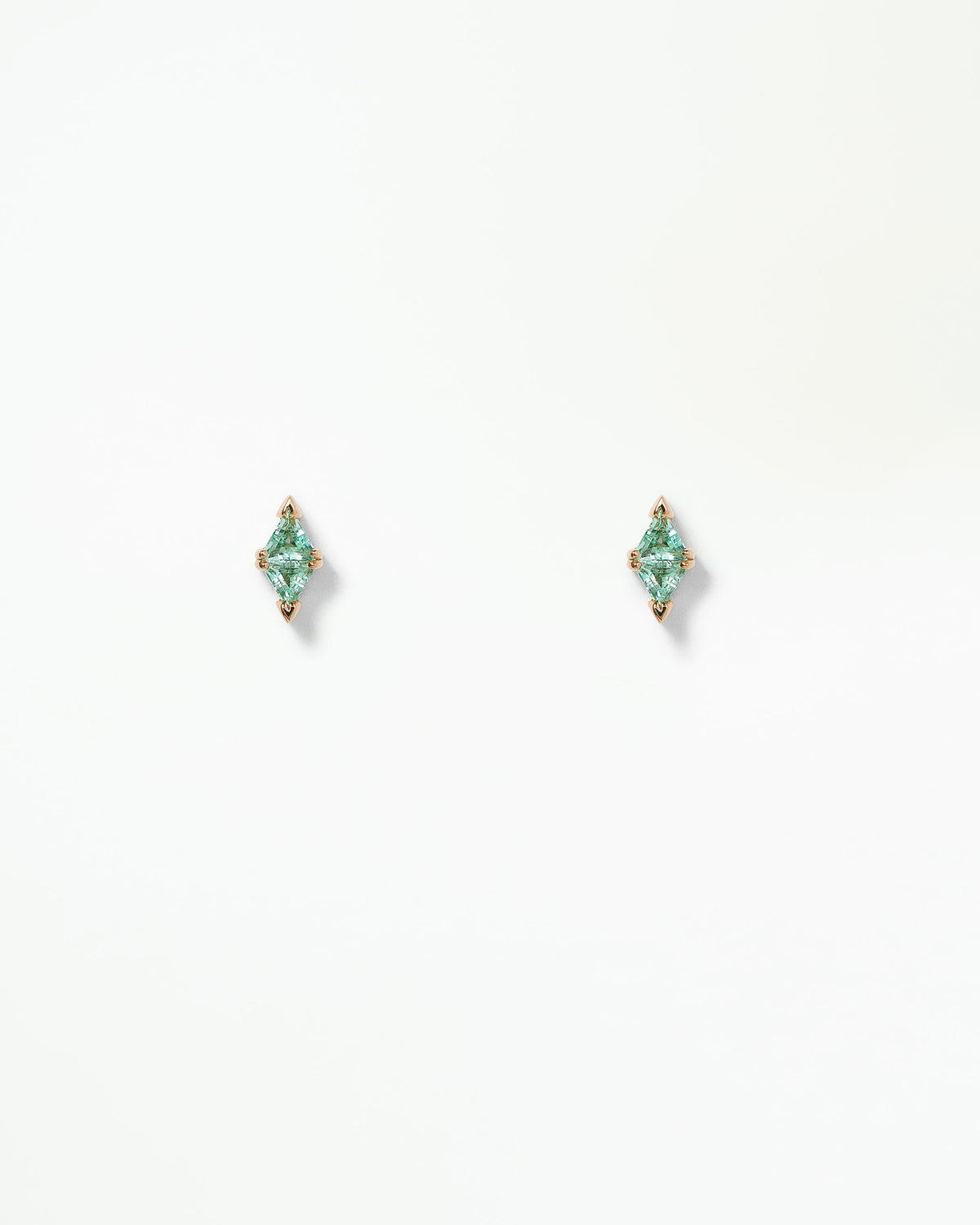 Green Beryl Mirrored Triad Stud Earring