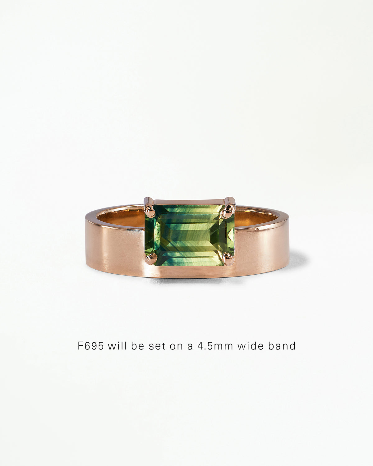 Horizontal Emerald Cut Gemstone Monolith Ring