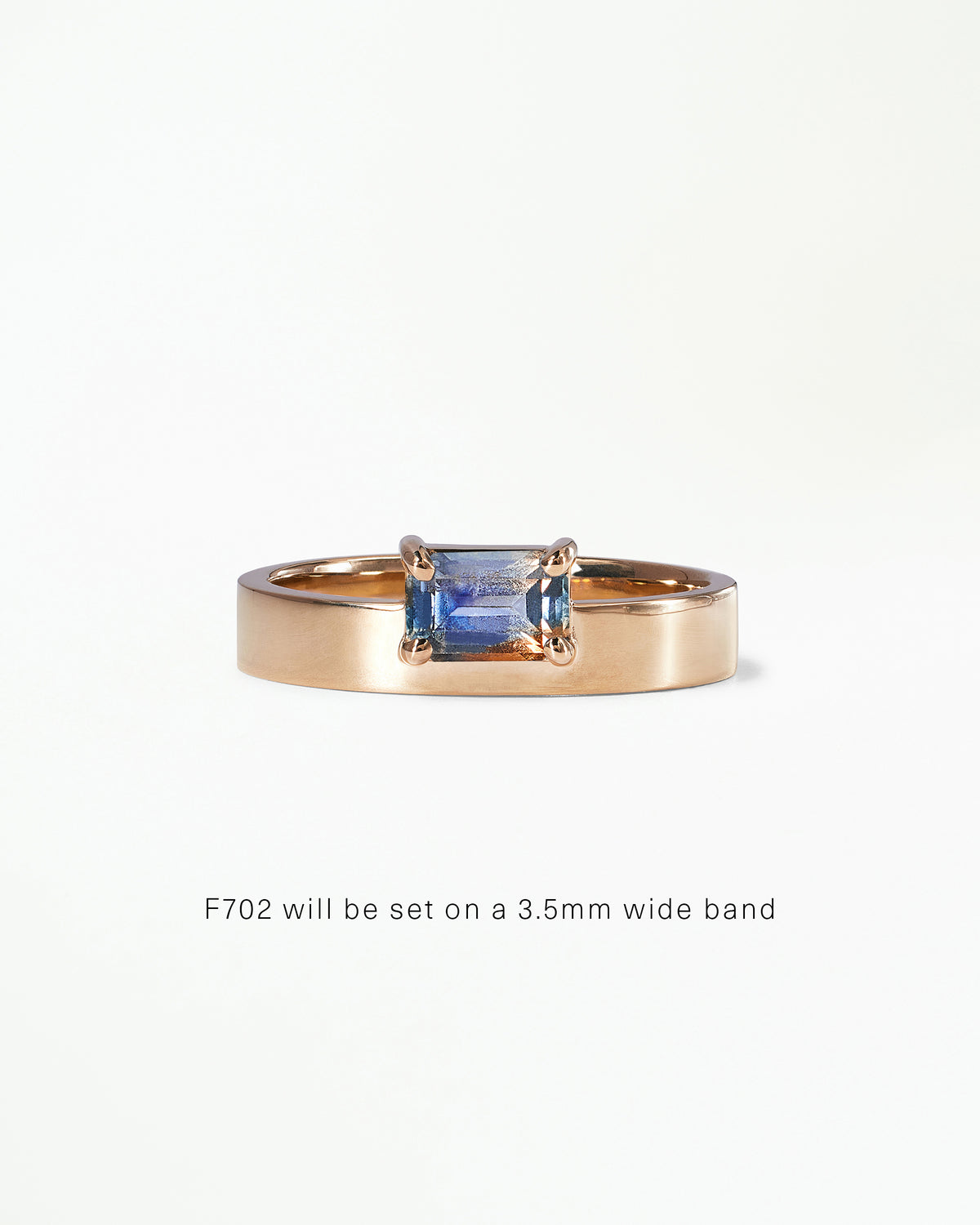Horizontal Emerald Cut Gemstone Monolith Ring