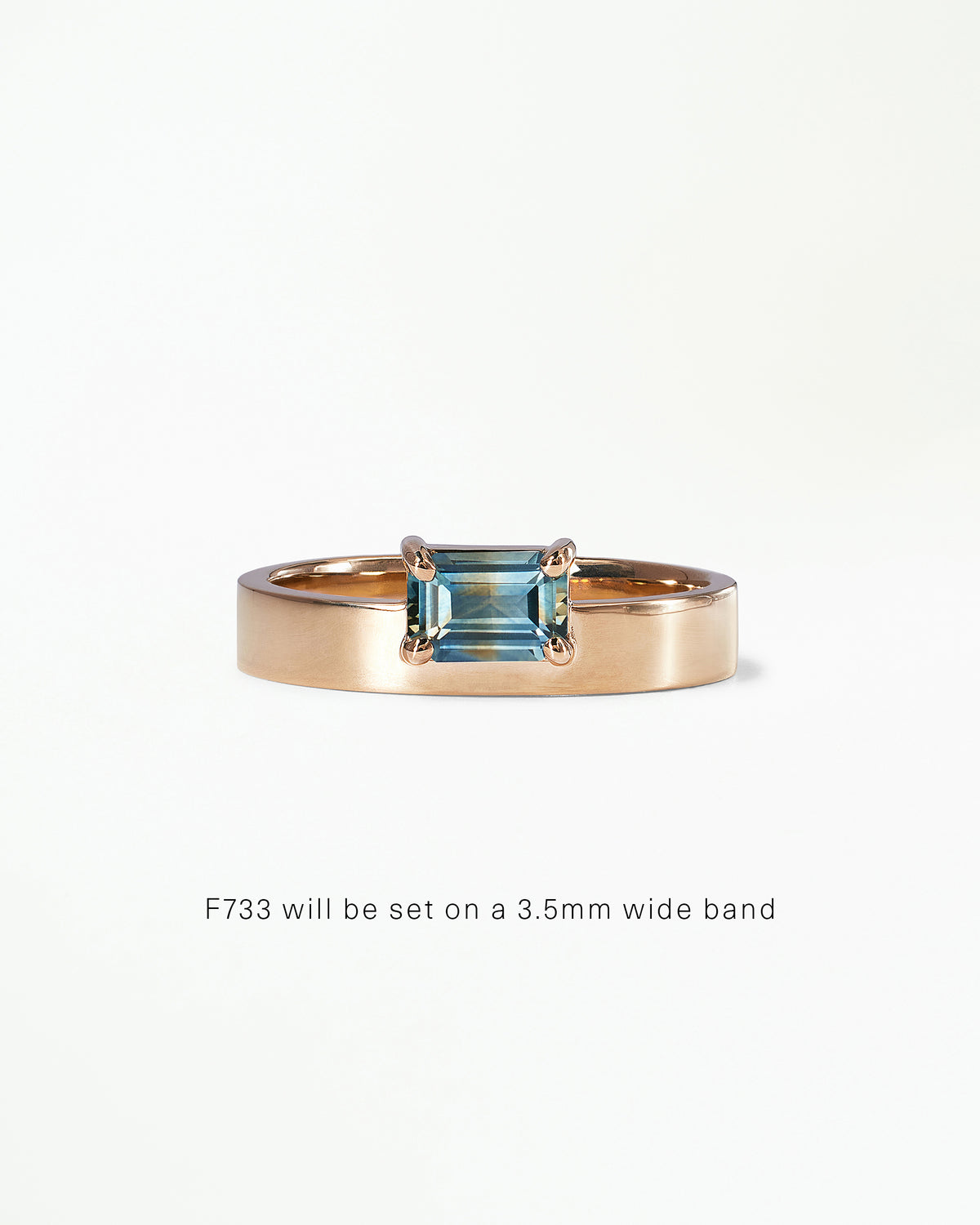 Horizontal Emerald Cut Gemstone Monolith Ring