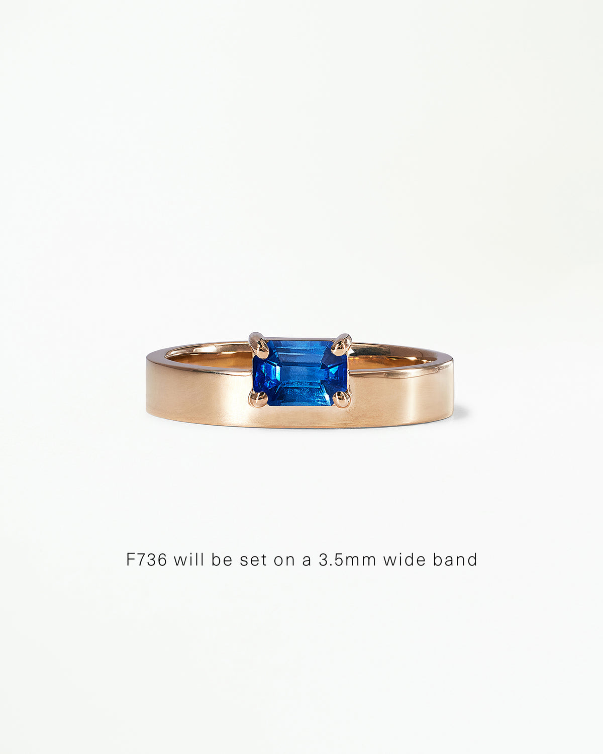 Horizontal Emerald Cut Gemstone Monolith Ring