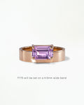 Horizontal Emerald Cut Gemstone Monolith Ring