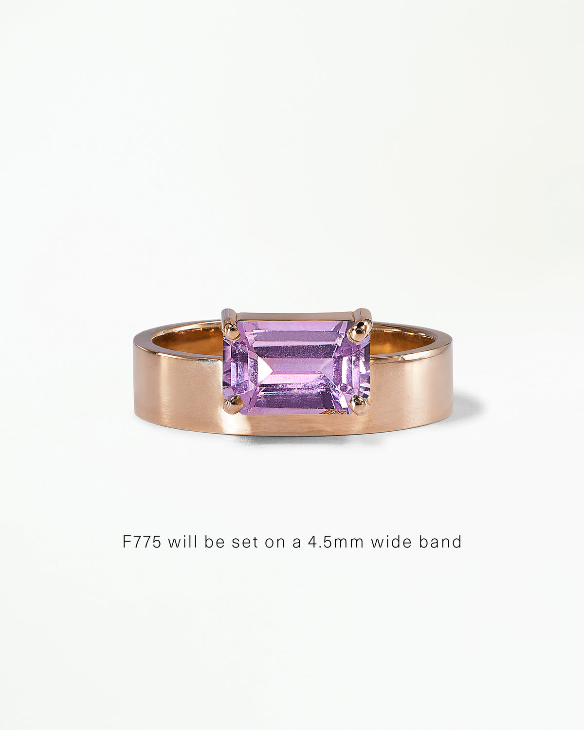 Horizontal Emerald Cut Gemstone Monolith Ring