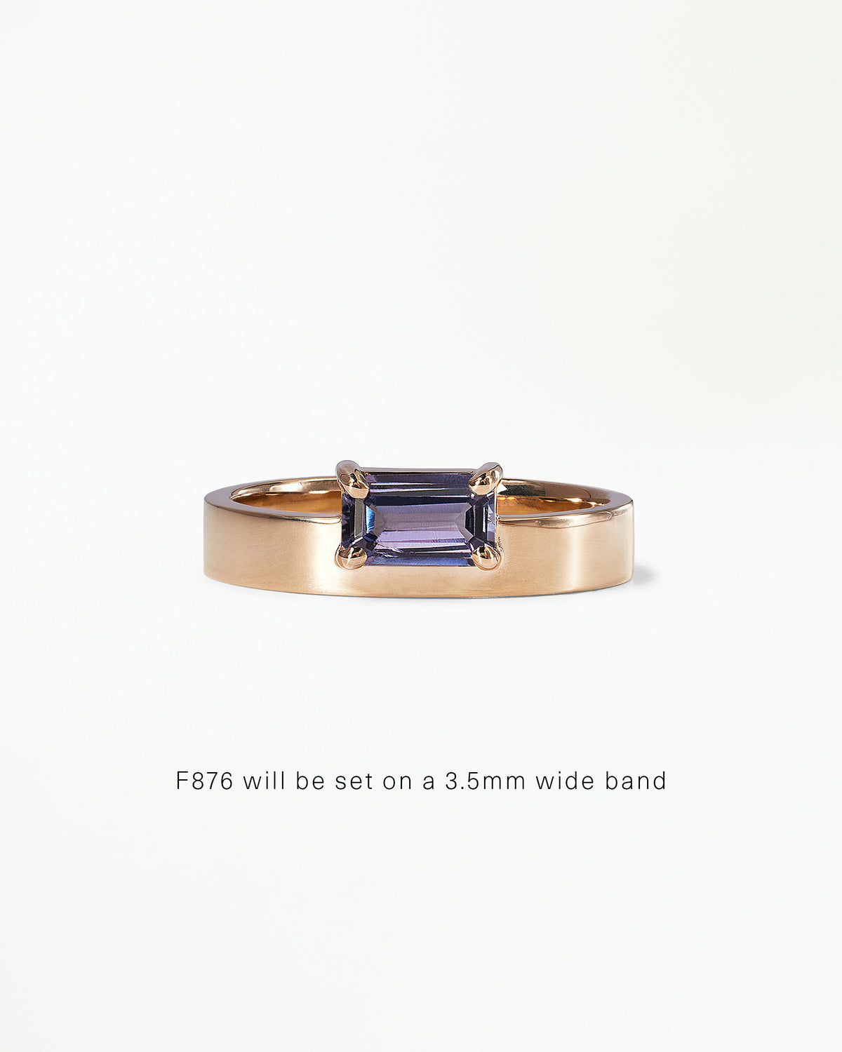 Horizontal Emerald Cut Gemstone Monolith Ring