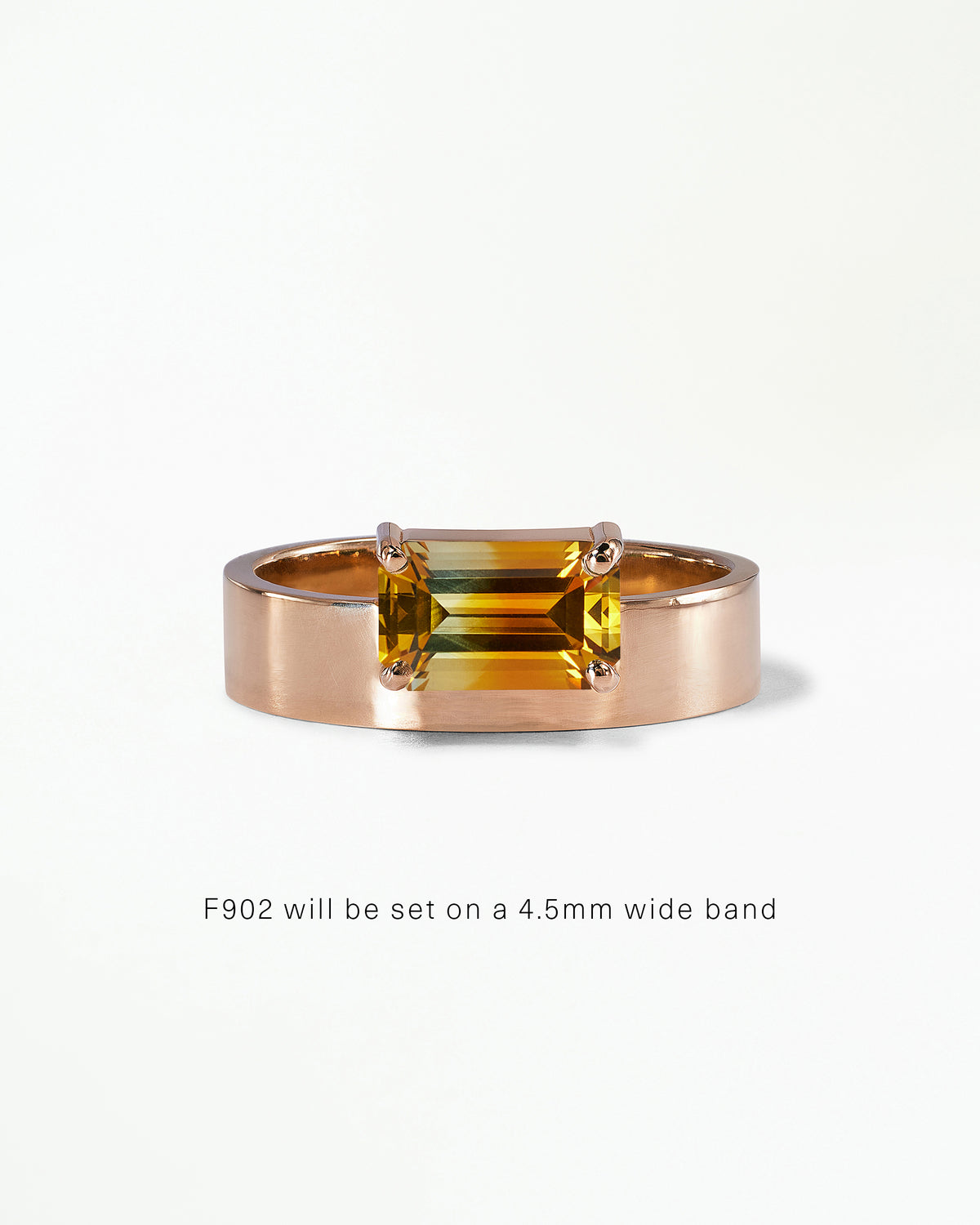 Horizontal Emerald Cut Gemstone Monolith Ring