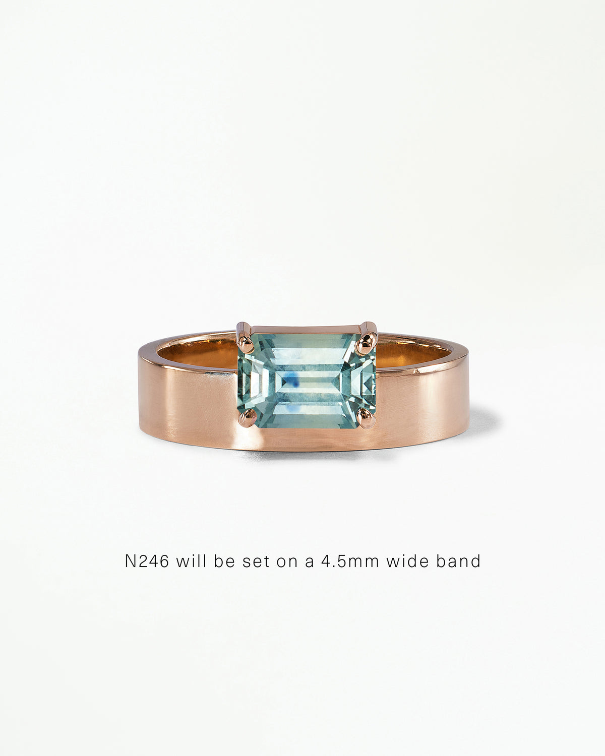 Horizontal Emerald Cut Gemstone Monolith Ring
