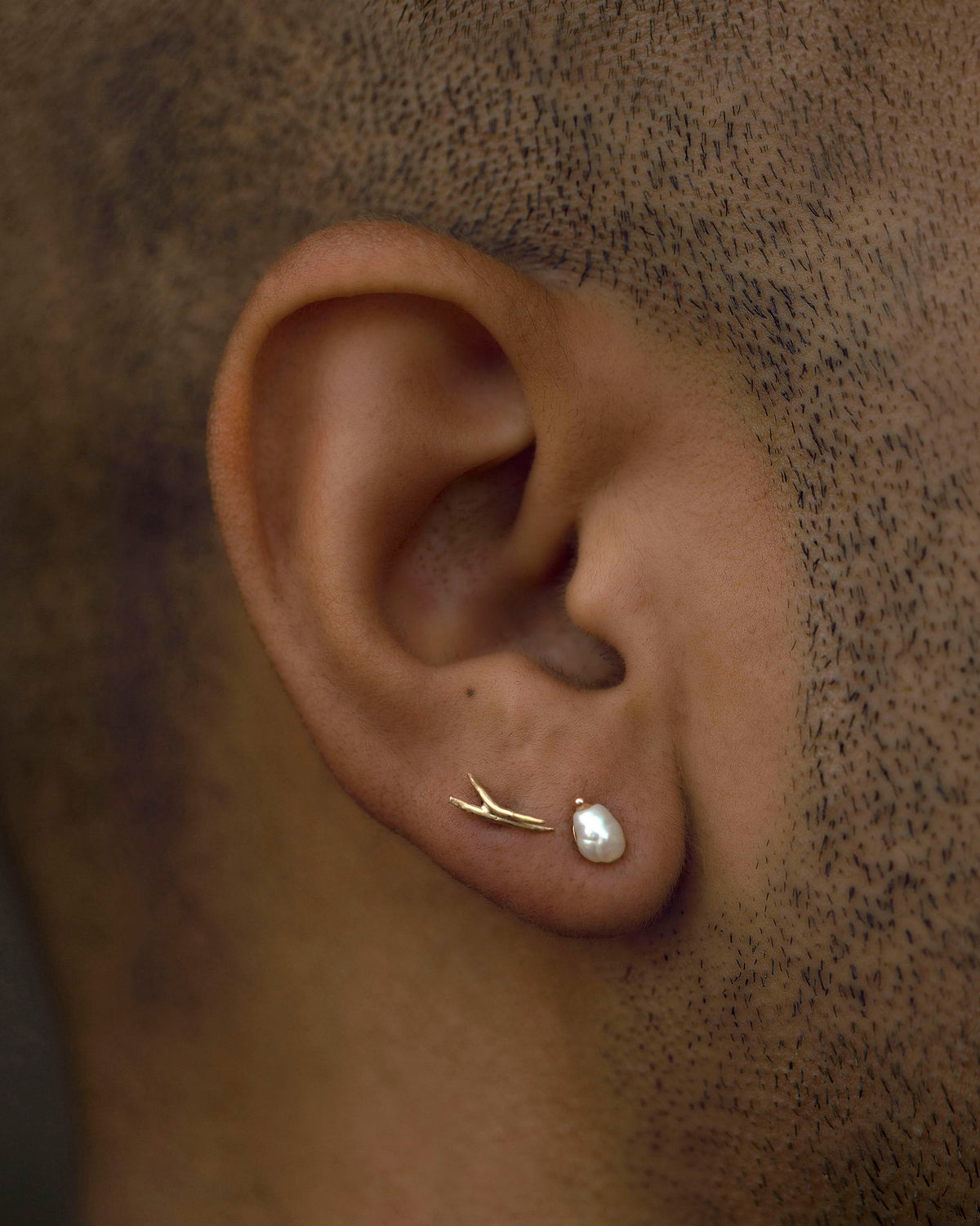 Irregular Pearl Stud Earring