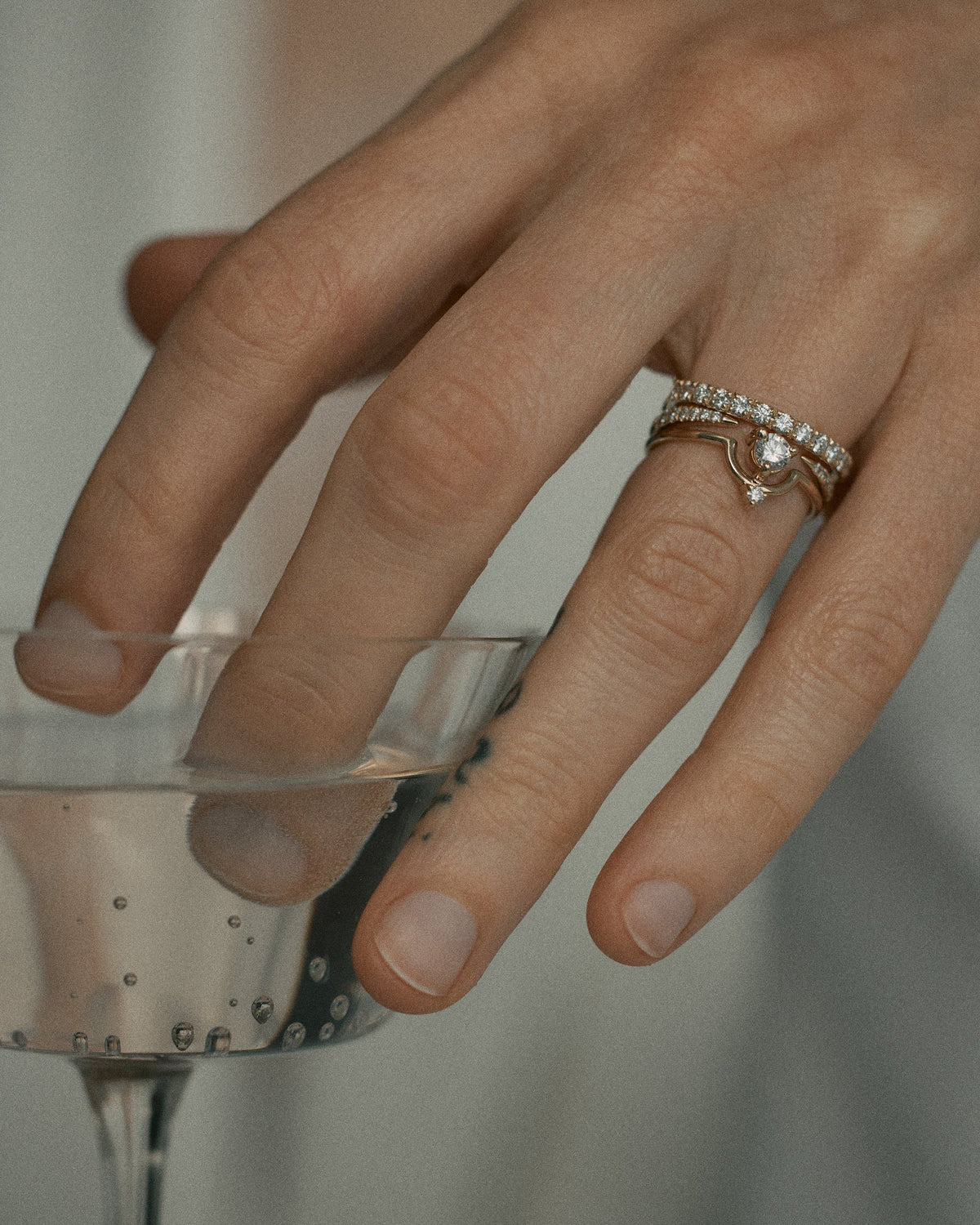 Large Micropave Diamond Open Slice Ring