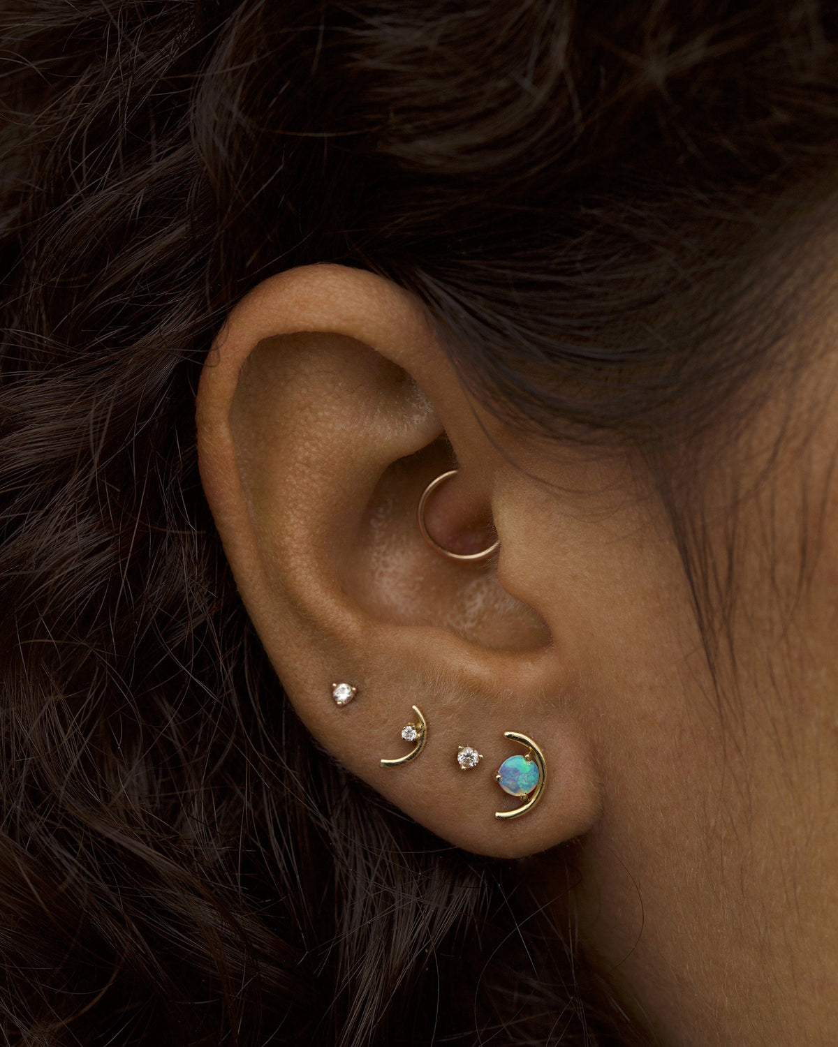 Large Opal Arc Earring