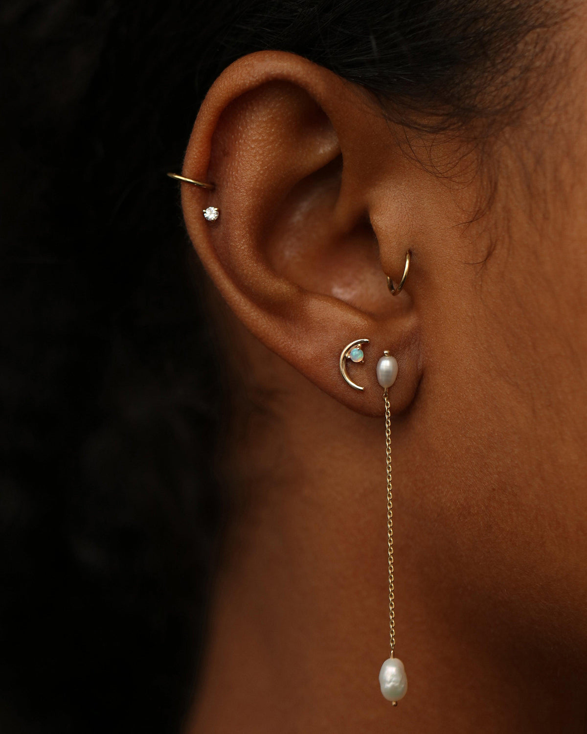 Long Pearl Shower Earring