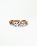 Marquise Cut Diamond Ridge Solitaire Ring