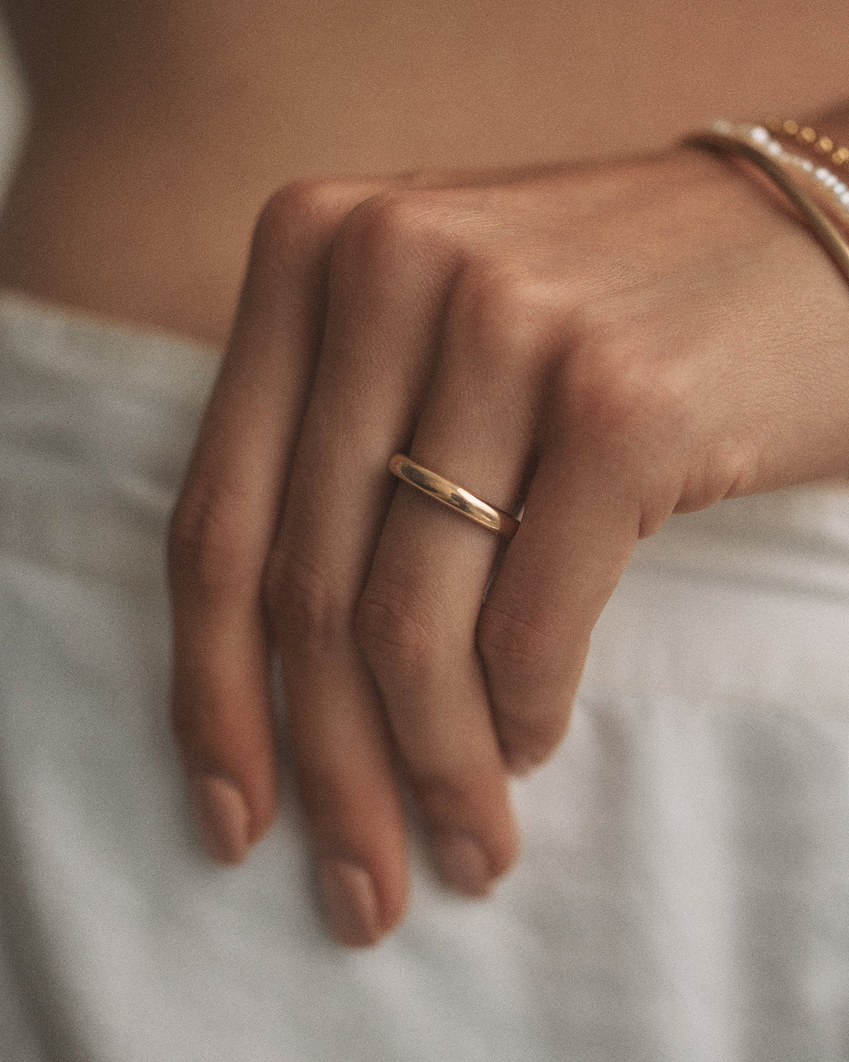 Medium Gold Dome Ring