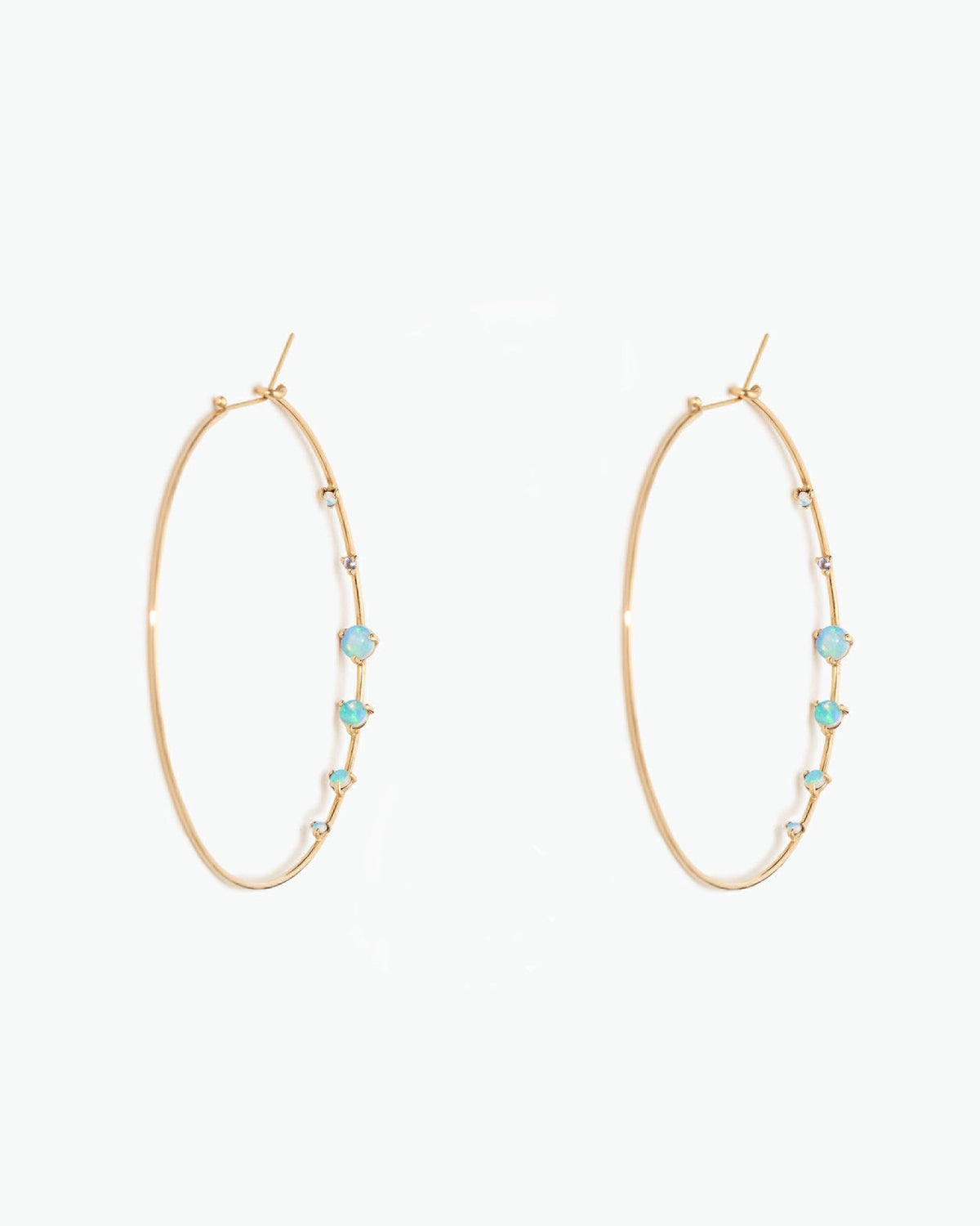 Medium Opal and Diamond Counting Hoops