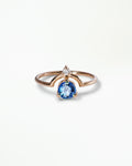 Medium Round Cut Sapphire and Diamond Nestled Ring