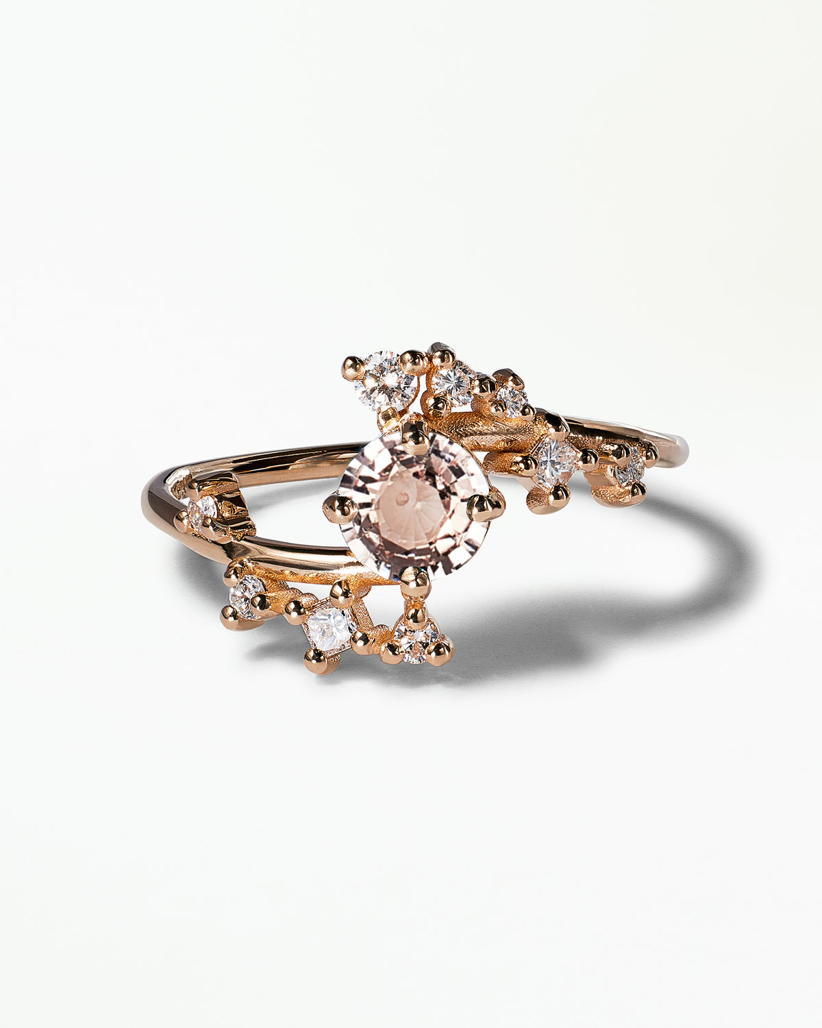 Medium Round Cut Sapphire Celestial Ring