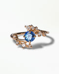 Medium Round Cut Sapphire Celestial Ring