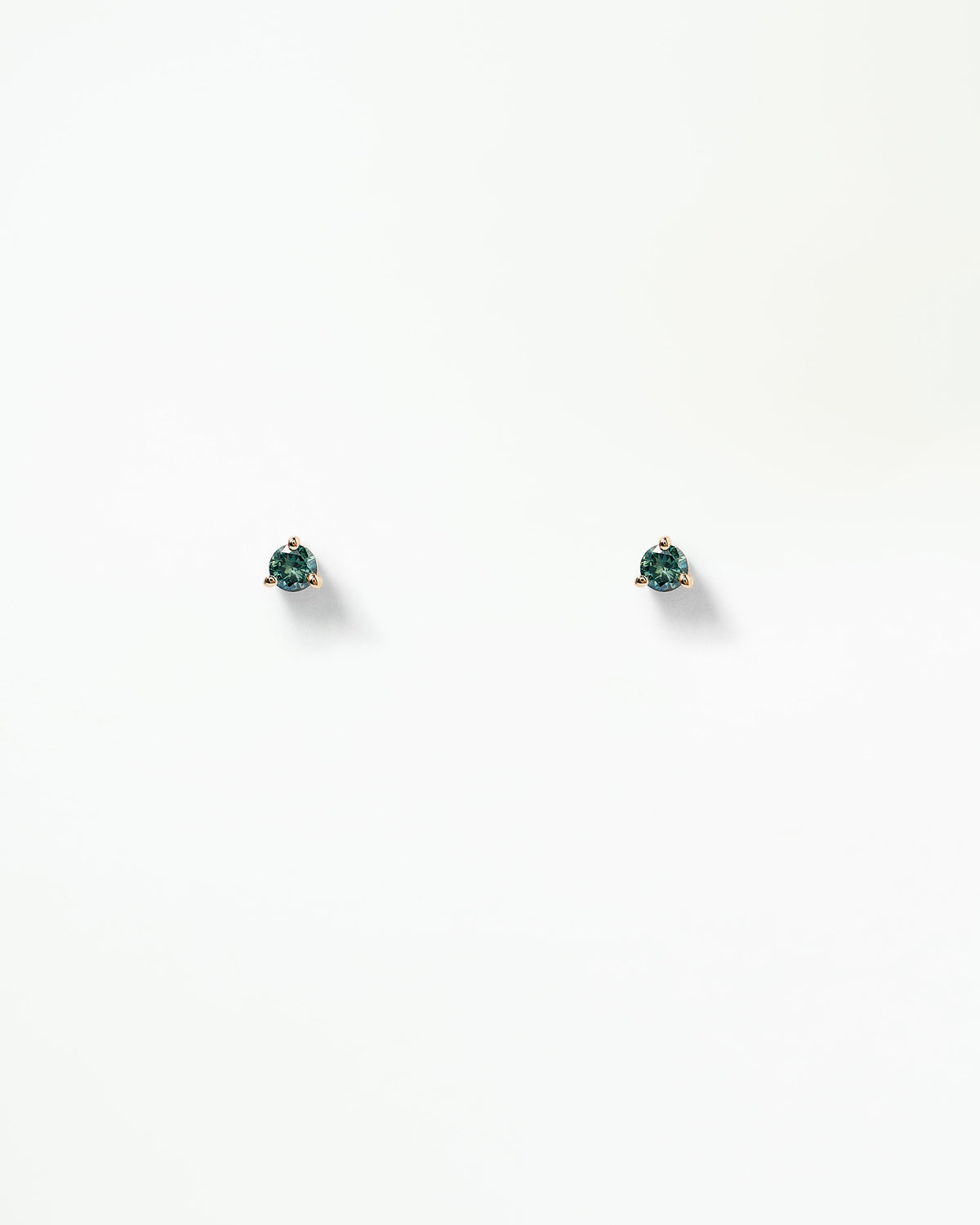 Medium Round Cut Teal Sapphire Stud Earring