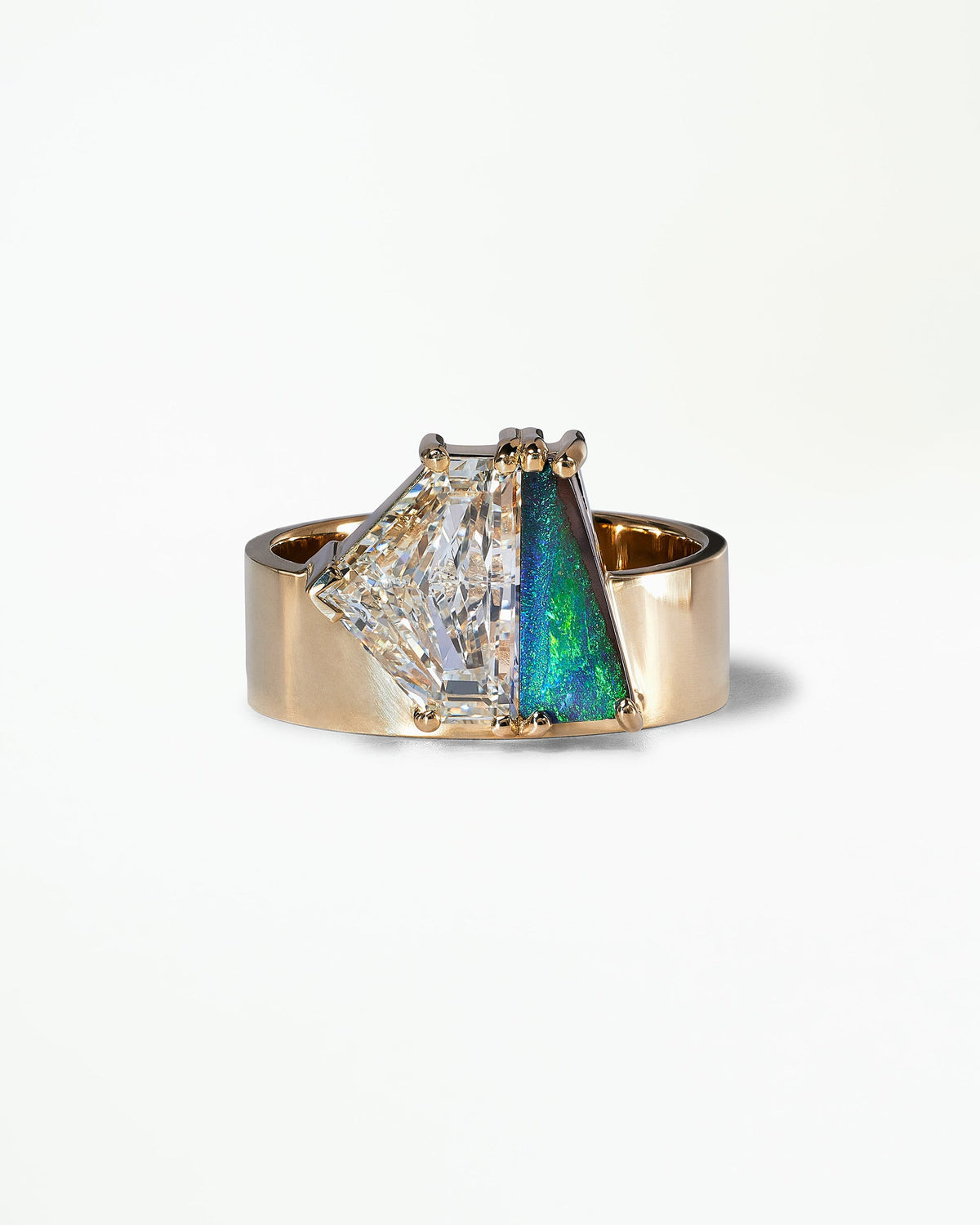 Opal and Diamond Bricolage Ring No. 26