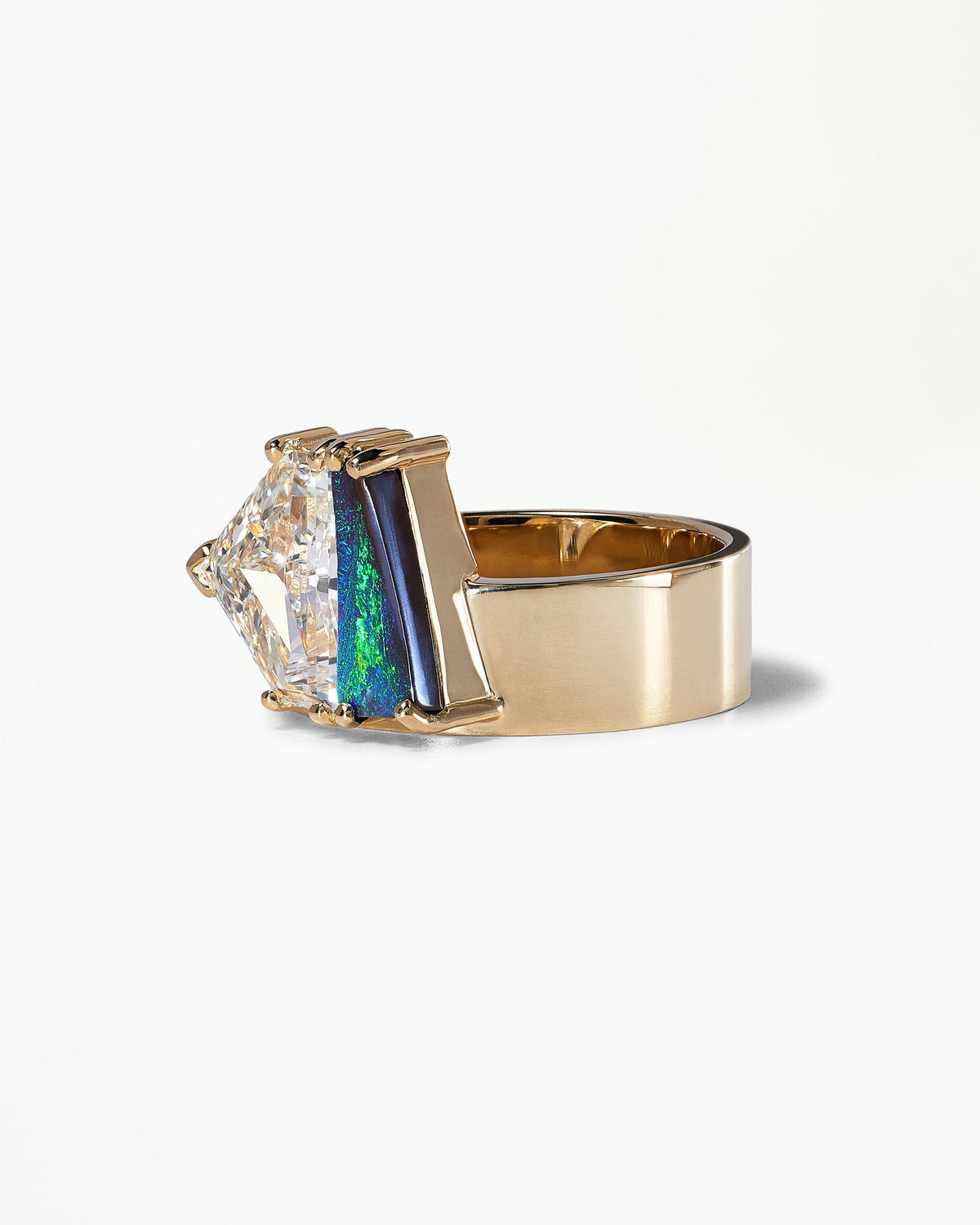 Opal and Diamond Bricolage Ring No. 26