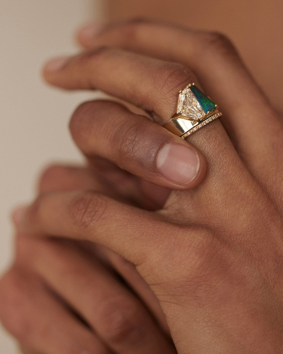 Opal and Diamond Bricolage Ring No. 26